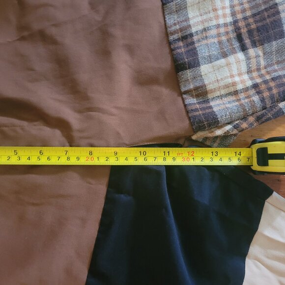 Light Patchwork Slacks Romwe - Plaid Tan Brown Size M - Picture 6 of 9